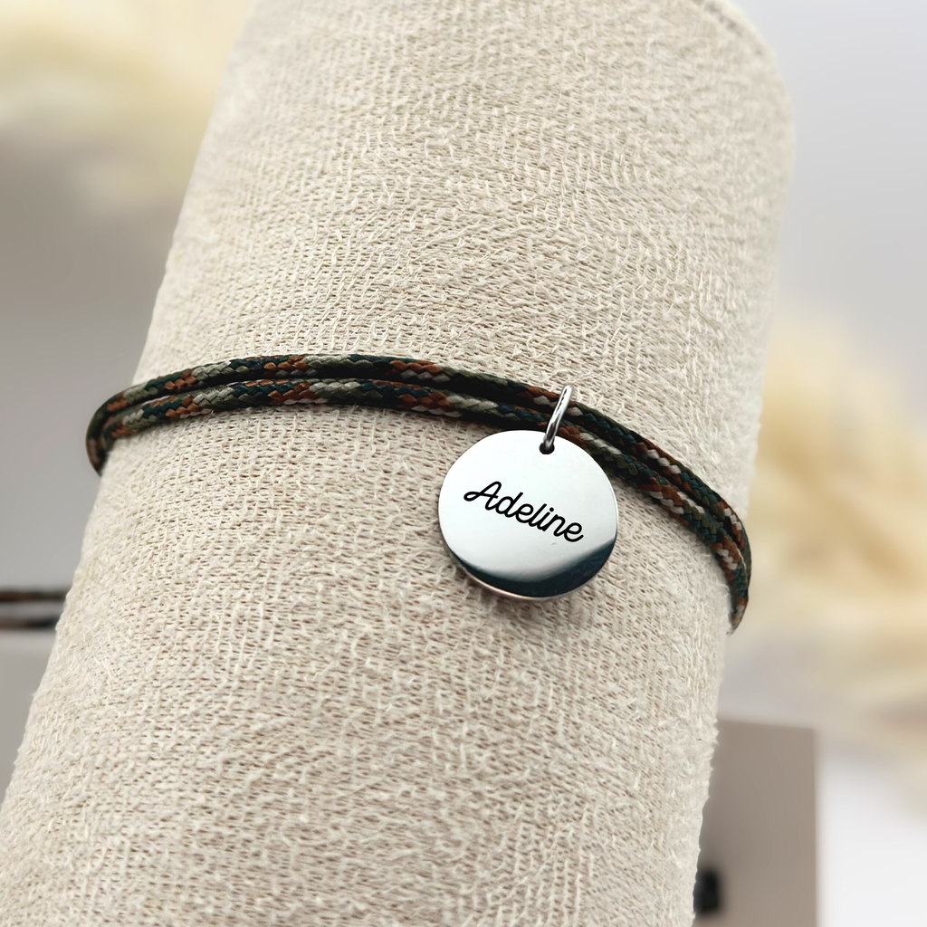 Bracelet double cordon - Camouflage "Argent"