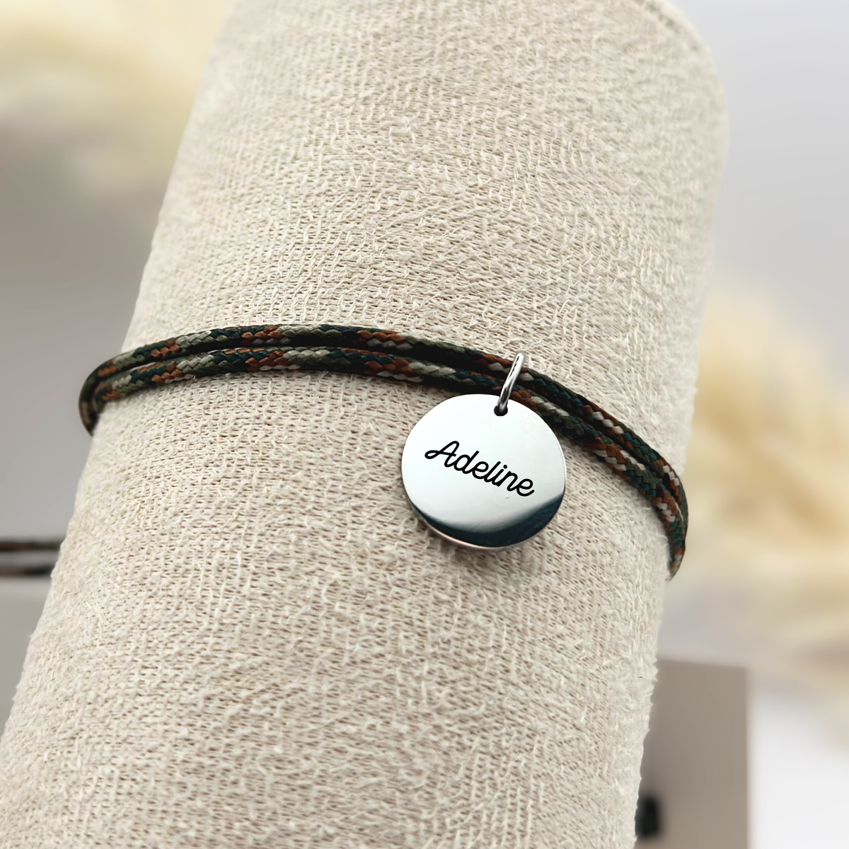 Bracelet double cordon - Camouflage "Argent"