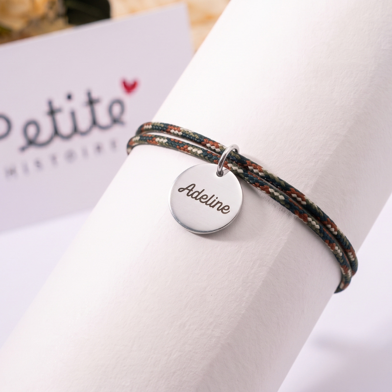 Bracelet double cordon - Camouflage "Argent"