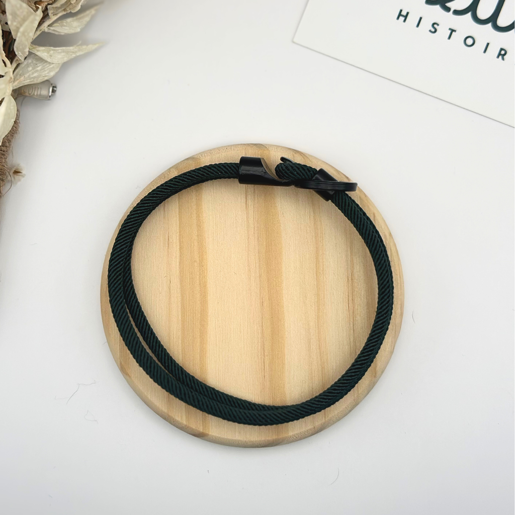 Bracelet à double cordon 5 mm – Vert canard