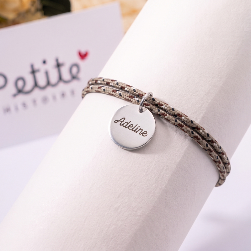 Bracelet double cordon - Praliné Noisette "Argent"