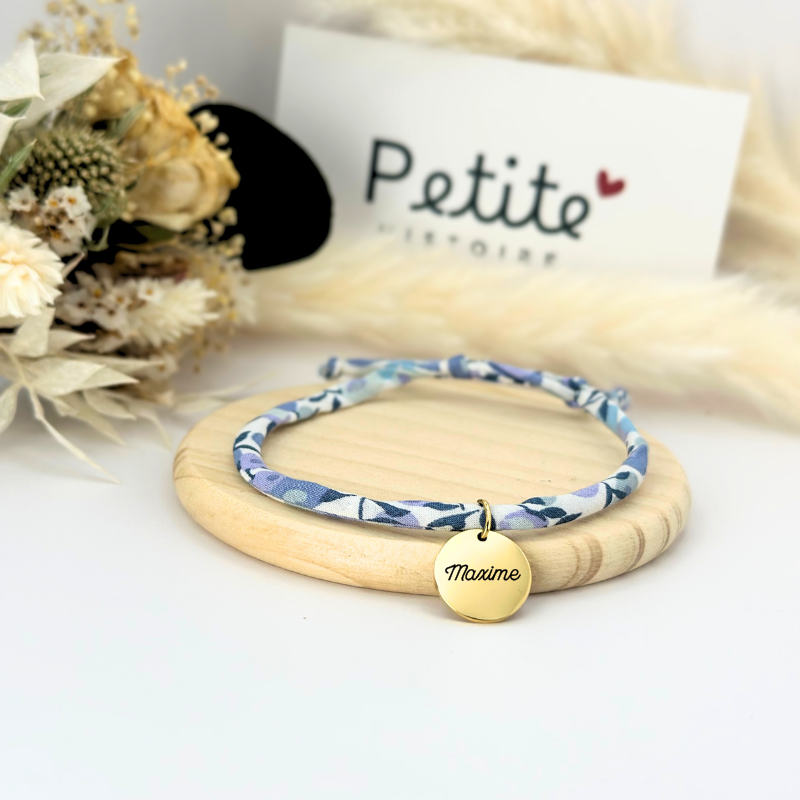 Bracelet Liberty "Pétale Bleu" – Plaqué or
