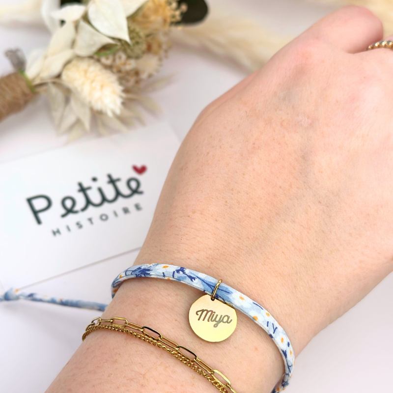 Bracelet Liberty "Marguerite Azur" – Plaqué or