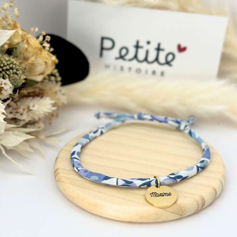Bracelet Liberty "Pétale Bleu" – Plaqué or
