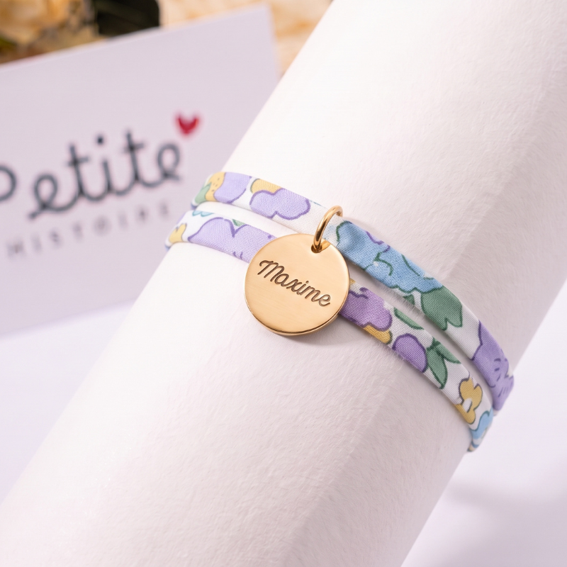 Bracelet Liberty « Violette rose » – plaqué or