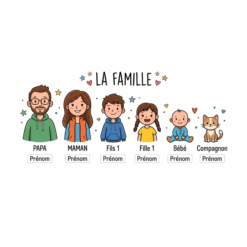 Mug en céramique blanche 325 ml – Personnalisé avec ma famille