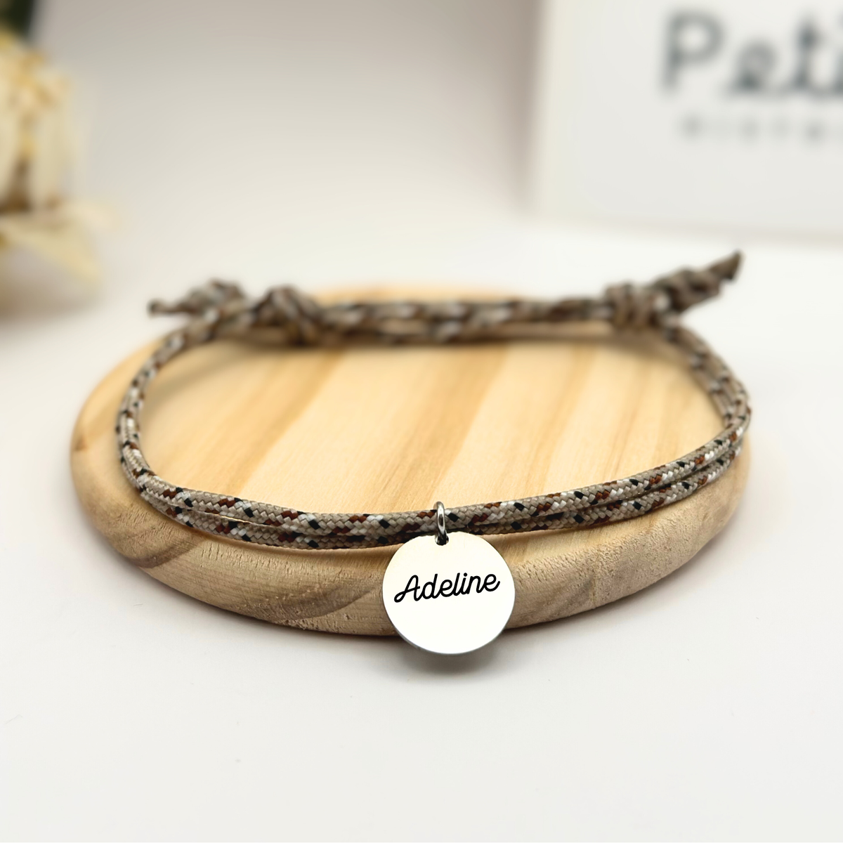 Bracelet double cordon - Praliné Noisette "Argent"