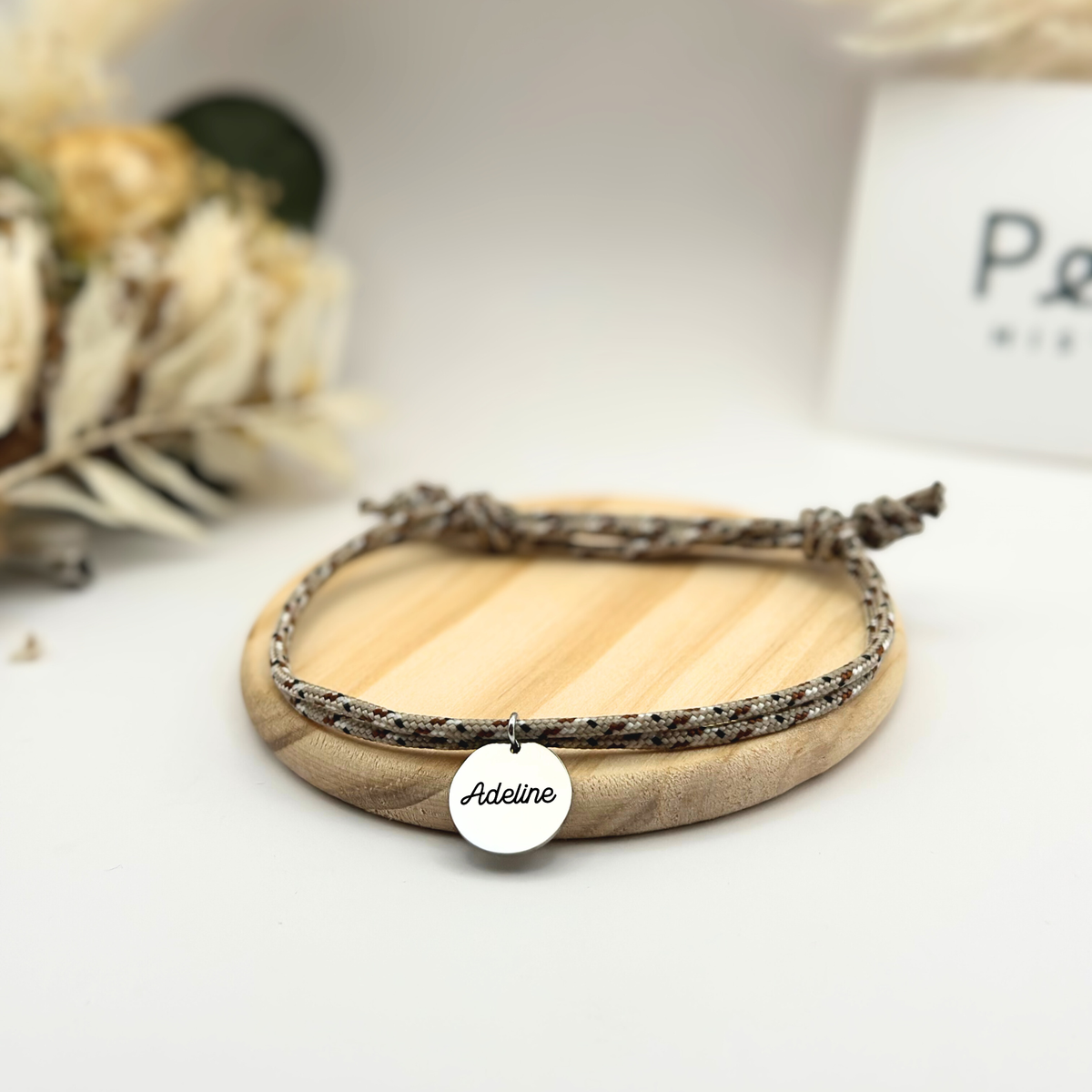 Bracelet double cordon - Praliné Noisette "Argent"