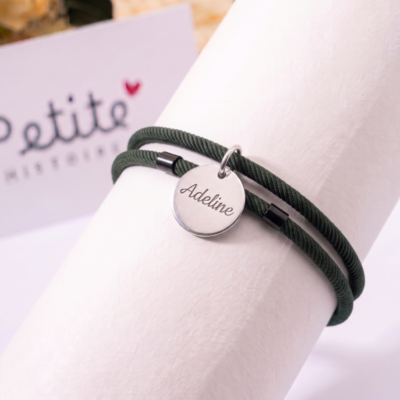 Bracelet à double cordon 5 mm – Vert canard