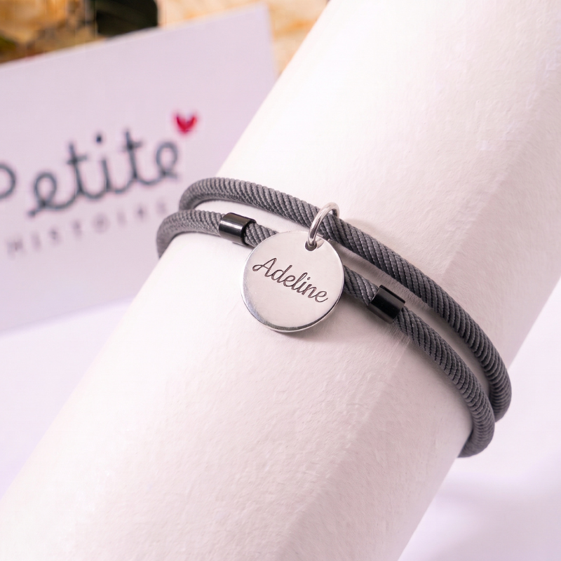 Bracelet à double cordon 5 mm – Gris