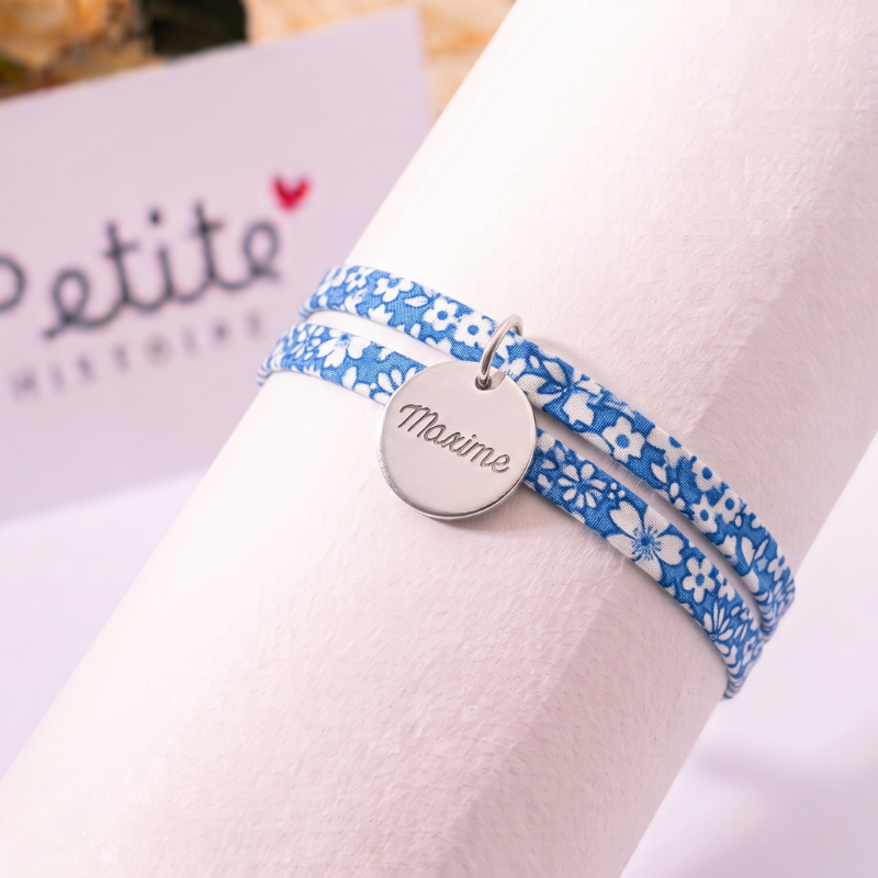 Bracelet Liberty « Ciel bleu fleuri » – Argent