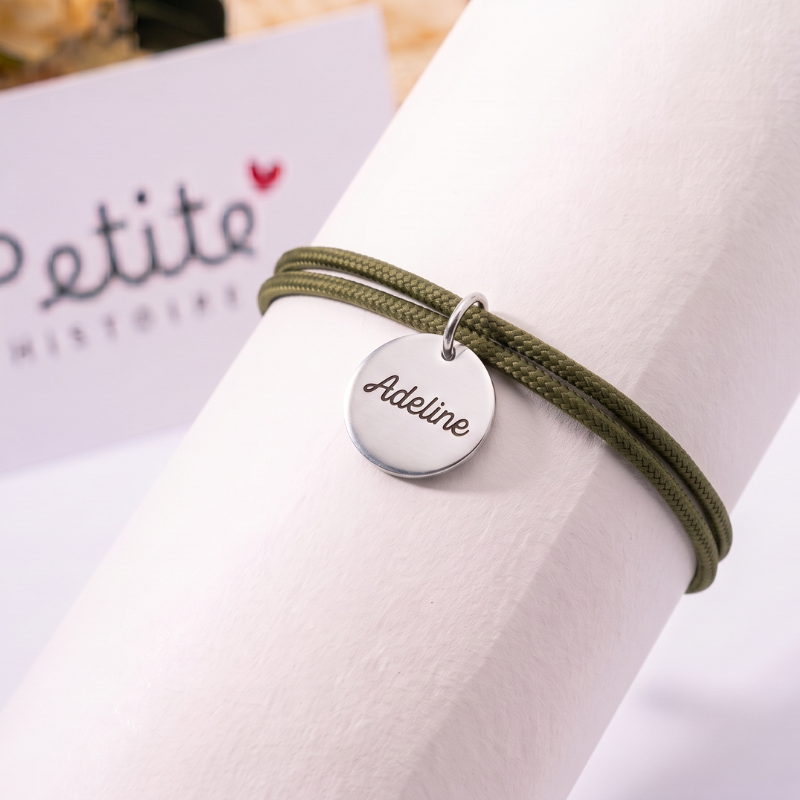 Bracelet double cordon - Vert "Argent"