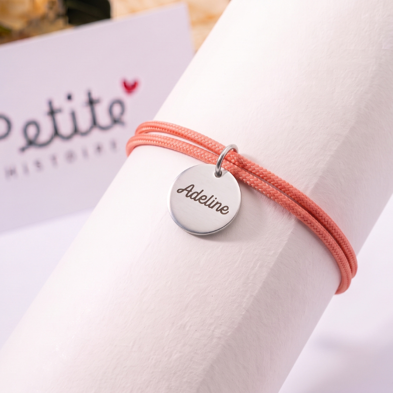 Bracelet double cordon - Rose  "Argent"