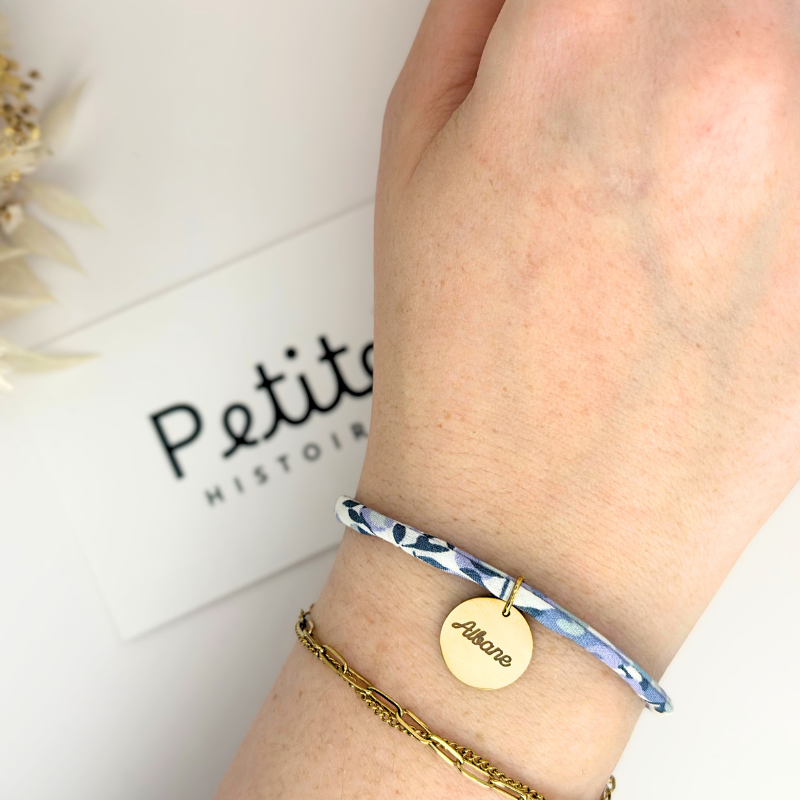 Bracelet Liberty "Pétale Bleu" – Plaqué or